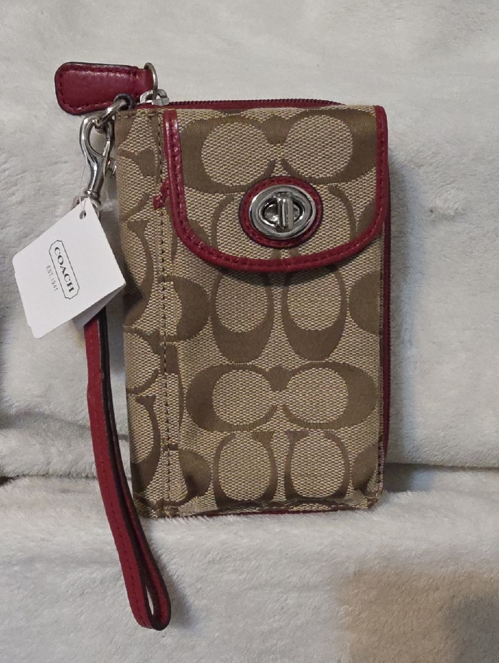 Coach Signature Canvas Phone Wristlet Y2K